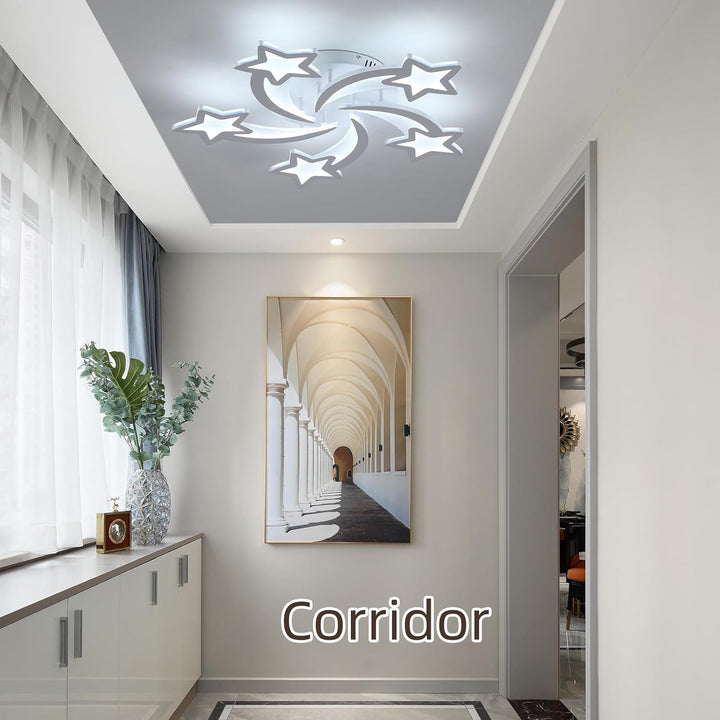 ZAITINZ Led Ceiling Lights,50W Flush Mount Ceiling Light Fixtures, Dimmable Luminaire Plafonnier,5 Stars Ceiling Lamp for Living Room,Bedroom,Dining Room,Kids Room,White,3000 - 6000K - Just Closeouts Canada Inc.