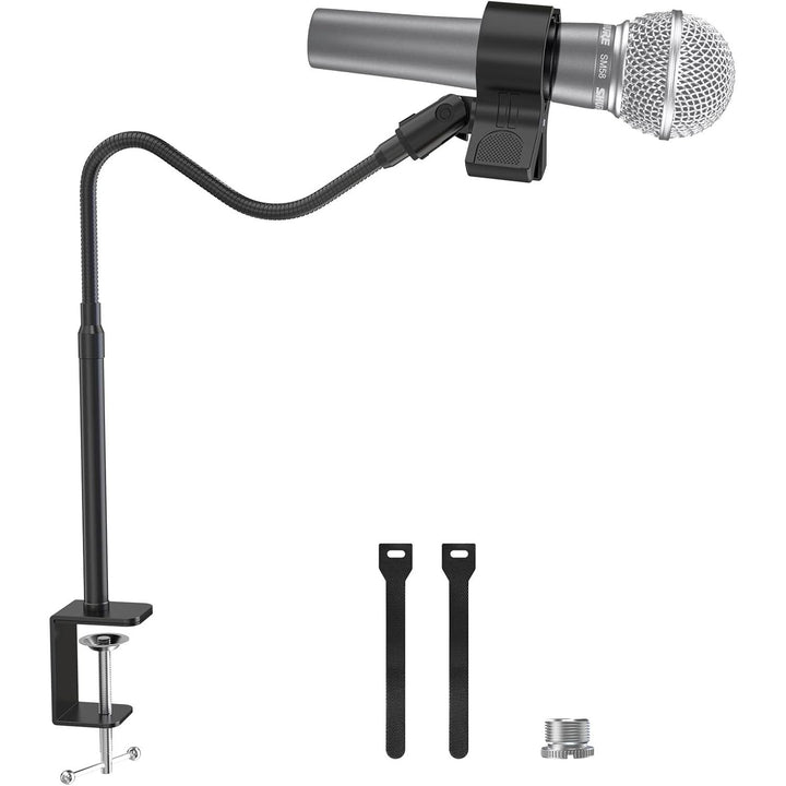 ZealSound Microphone Stand 19inch,Flexible Gooseneck Desktop Mic Stands,Upgraded Microphone Clip Holder for Mics with Outer Diameter 1.03" and 2.59",3/8" to 5/8" Screw Adapter for Blue Yeti and More - Just Closeouts Canada Inc.