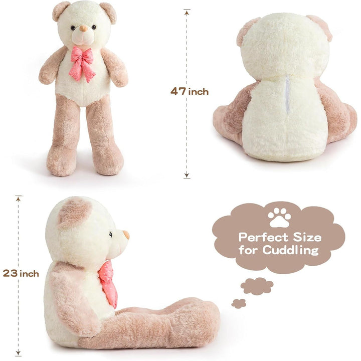 ZGXIONG Giant Teddy Bear Big Size 4 Feet Valentines Day Teddy Bear Giant Stuffed Animal Big Teddy Bear Large Stuffed Animals Giant Plush Toy Big Stuffed Animal Teddy Bears for Girlfriend Gifts 47 Inch - Just Closeouts Canada Inc.