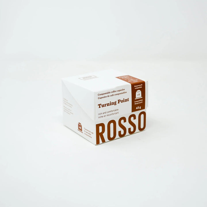 Rosso Coffee Roasters Turning Point Compostable Coffee Nespresso Compatible Capsules, 8 pods (43G) - Just Closeouts Canada Inc.883183200111