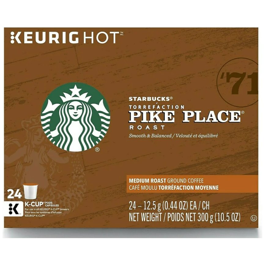 Starbucks Pike Place K-cup Coffee Capsule, 24ct - Just Closeouts Canada Inc.00762111282019
